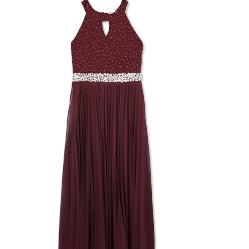 Speechless Girls Maroon Beaded Formal Dress